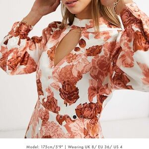 ASOS Glamorous
high neck midi tea dress in rose floral